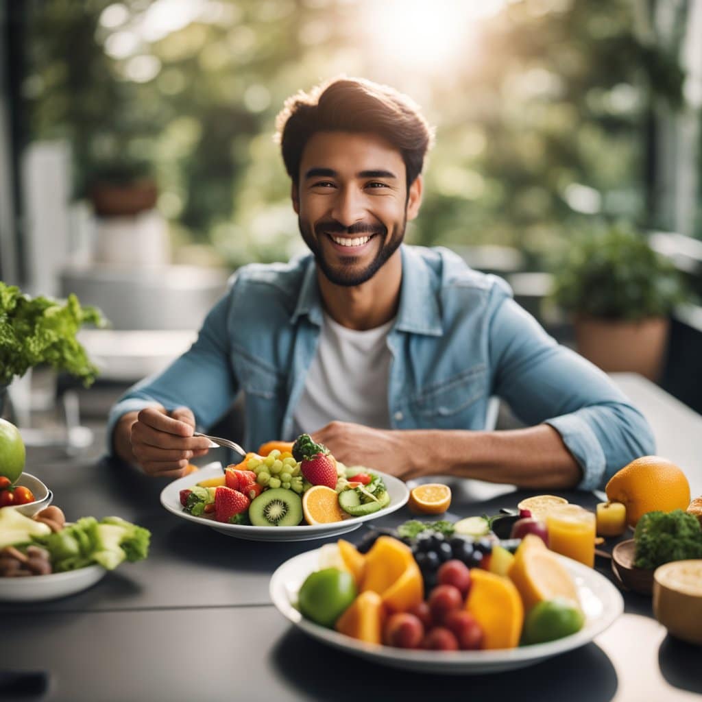 eating a healthy meal