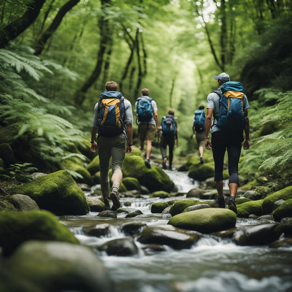 people hiking